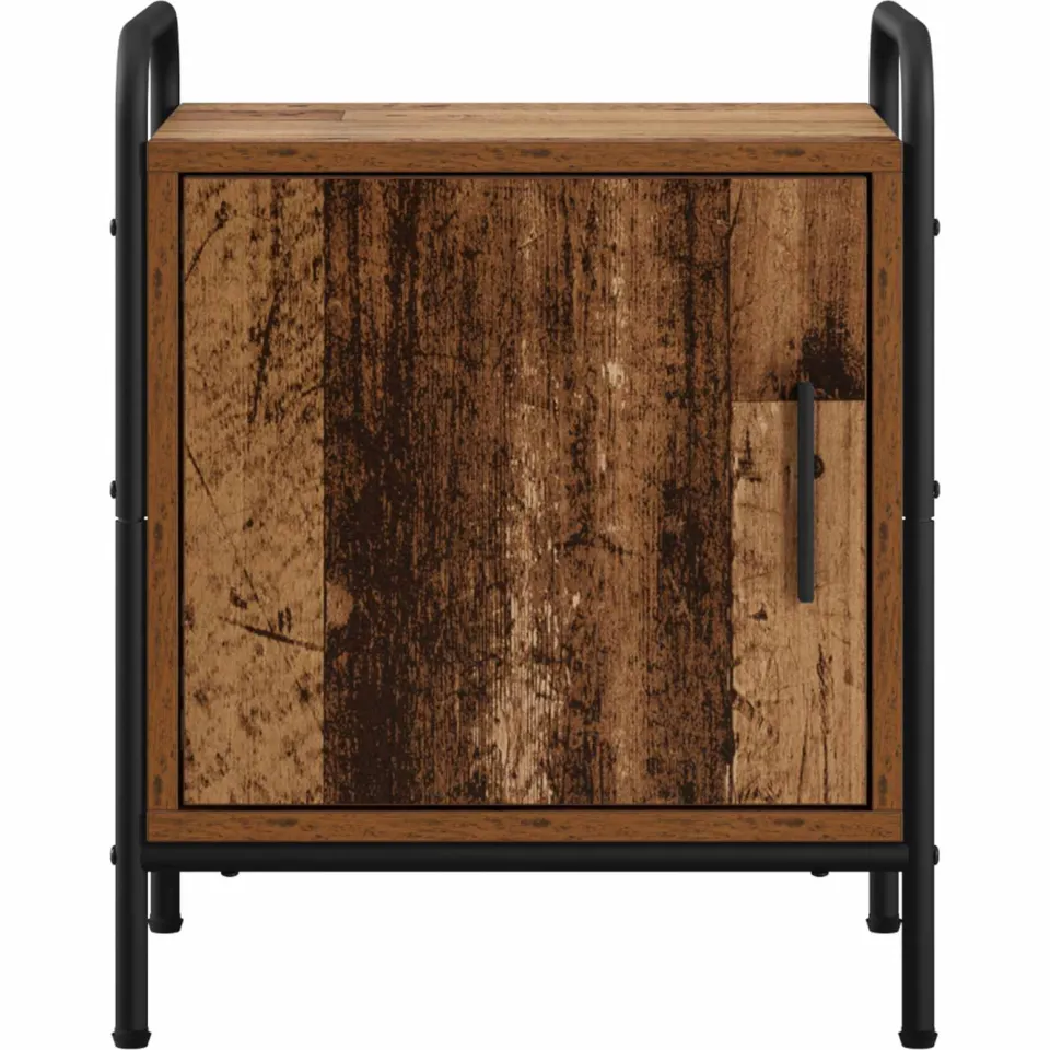 vidaXL Nachtkastje Oud hout 40 x 30 x 50 cm Bewerkt hout bruin, foto 4