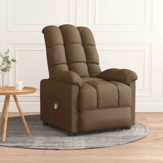 vidaXL Massagestoel stof bruin, foto 2