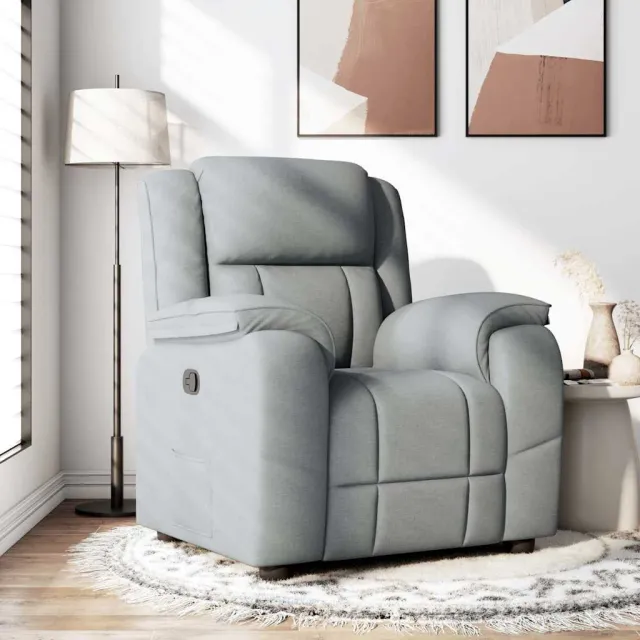 vidaXL Fauteuil verstelbaar stof lichtgrijs grijs