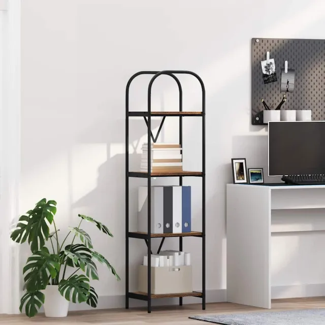 vidaXL Boekenkast 4-laags 40 x 30 x 146 cm Bewerkt hout Gerookt eiken, foto 2