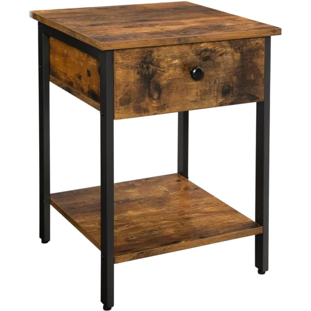 BEGRYF Loft - Nachtkastje met lade - 40 x 40 x 55 cm - rustiek bruin en zwart - MDF en metaal