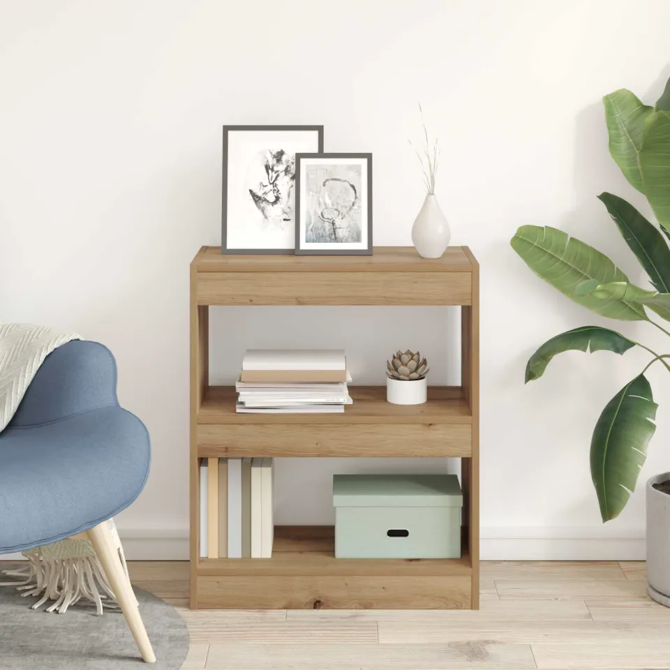 vidaXL Boekenkast 2-laags 60 x 30 x 72 cm Bewerkt hout Artisan Eiken, foto 4