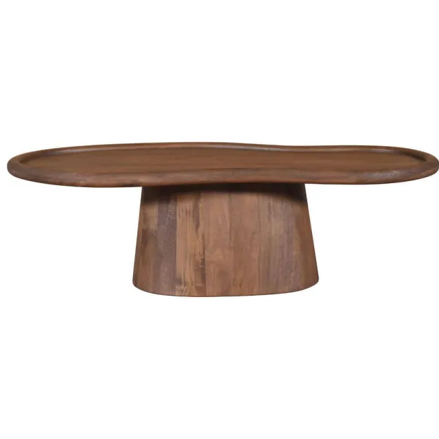 Giga Meubel Salontafel Estella - Organisch Donkerbruin Mangohout - 130x60x39cm