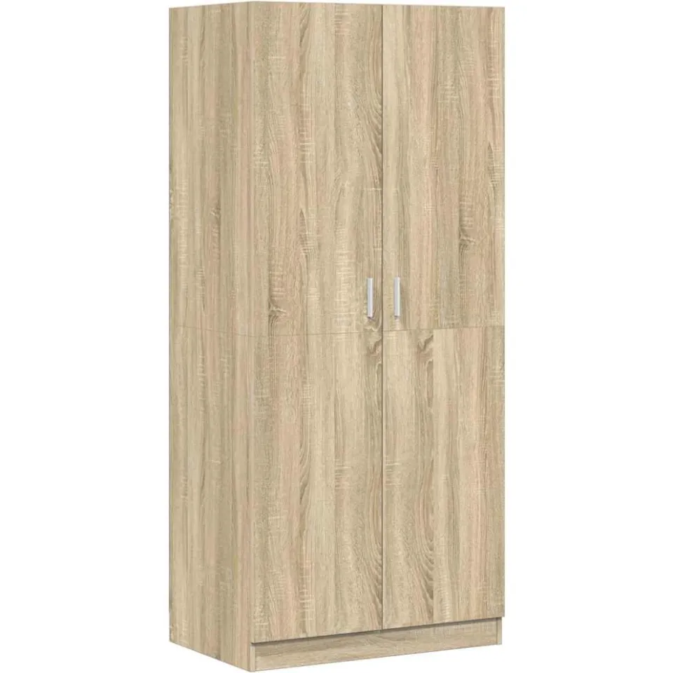 vidaXL Kledingkast 80x52x180 cm bewerkt hout sonoma eikenkleurig