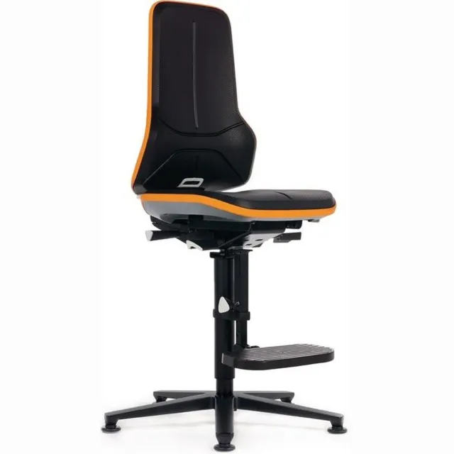 Interstuhl industriële draaistoel Neon vloerglijders + klimhulp -... zwart