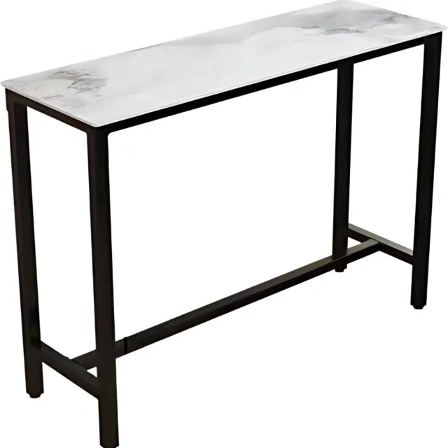 Happiq Milano Bartafel Milano - 120cn - Voor binnen - Keuken en woonkamer - Marmer look - 4 to 6 personen - Wit grijs