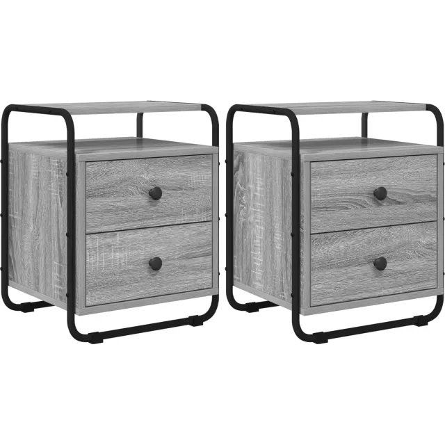vidaXL Nachtkastje 2 st Grijs Sonoma 40 x 36,5 x 50 cm Bewerkt hout