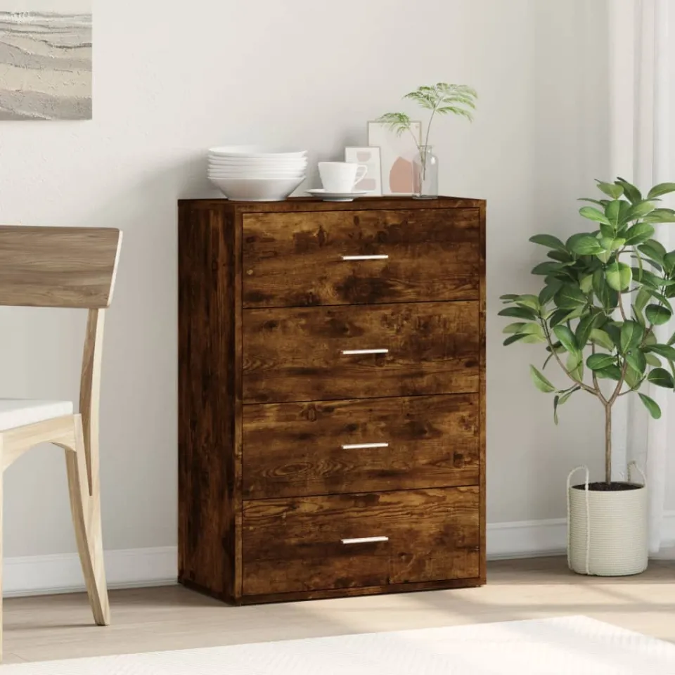 vidaXL Dressoir 60x31x84 cm bewerkt hout gerookt eikenkleurig, foto 3