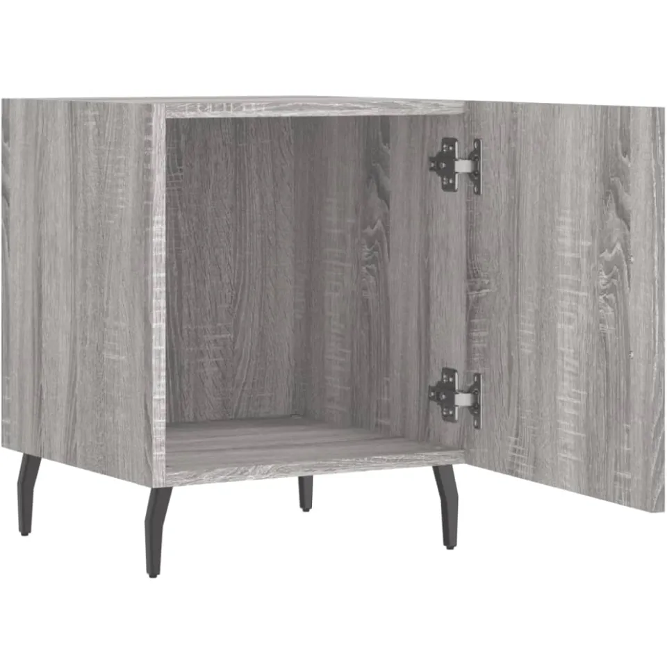vidaXL Nachtkastjes 2 st 40x40x50 cm bewerkt hout grijs sonoma eiken