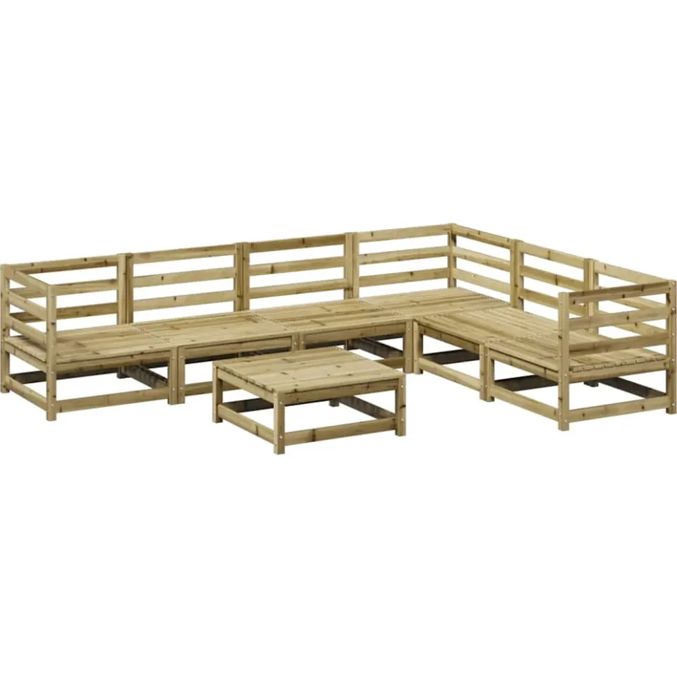 vidaXL 7-delige Loungeset geïmpregneerd grenenhout Bruin