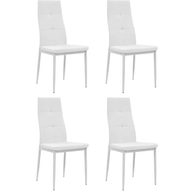 vidaXL Eetkamerstoelen 4 st kunstleer wit