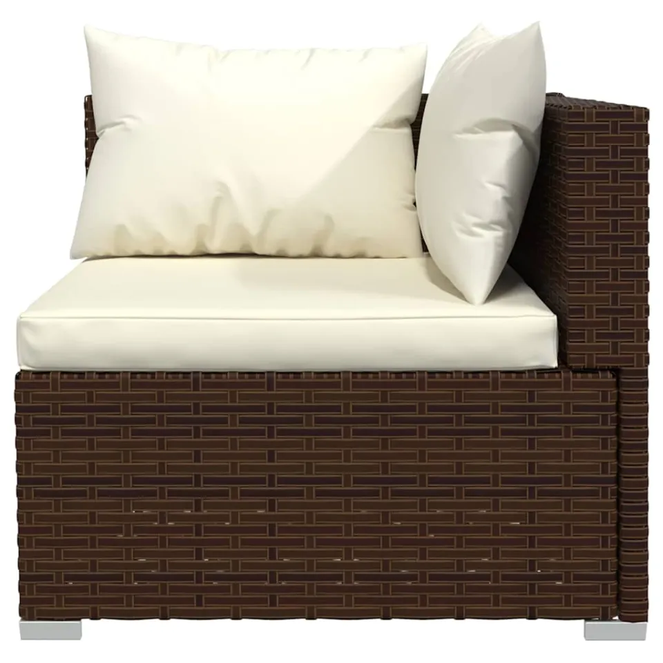 vidaXL 6-delige Loungeset met kussens poly rattan bruin, foto 4