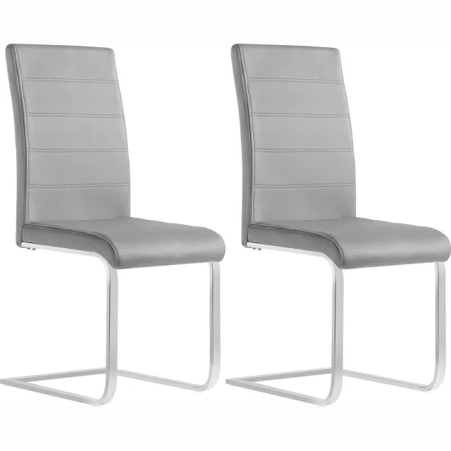KAMYRA Set van 2 Velvet Eetkamerstoelen - Eetkamerstoel - Stijlvol, Ergonomisch & Comfortabel - Lichtgrijs