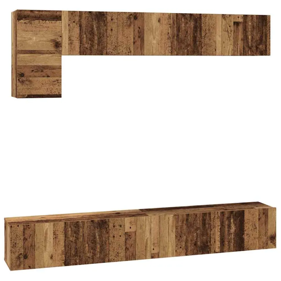 vidaXL Tv-meubelset 5 st 100 x 30 x 30 cm Oud Hout bruin, foto 3