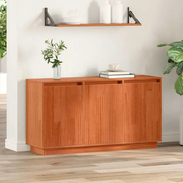 vidaXL Dressoir Bruin Eiken 111 x 34 x 60 cm Massief grenenhout, foto 2