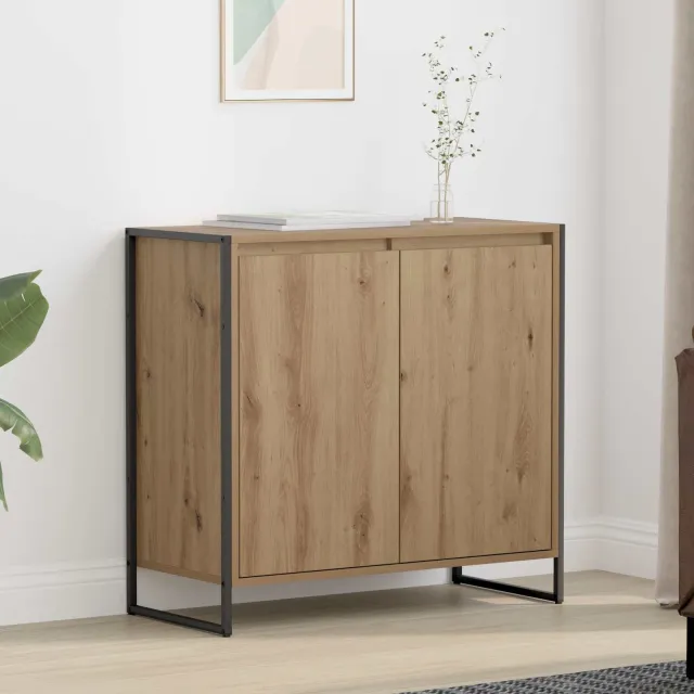 vidaXL Bijzetkast Artisanaal eiken 79 x 36 x 75 cm Bewerkt hout Bruin