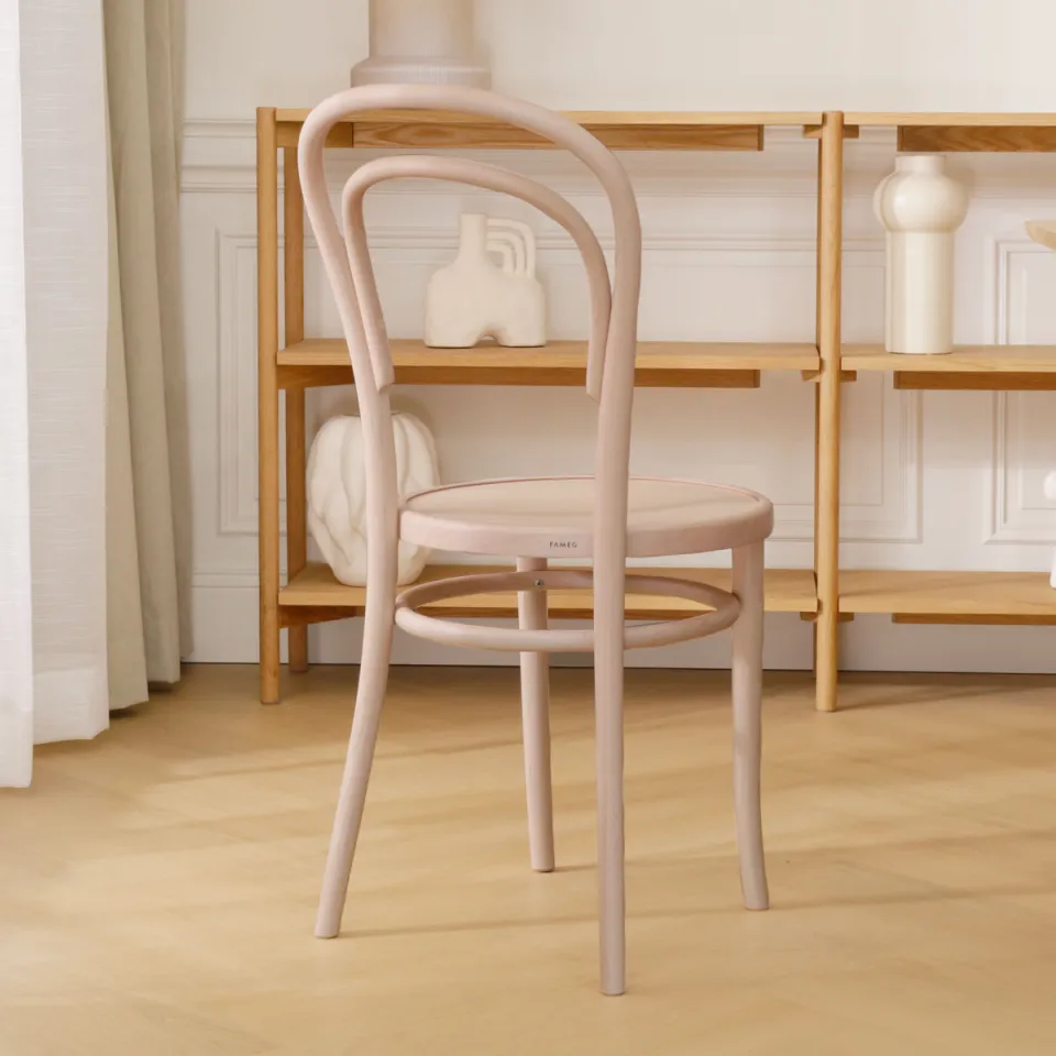 Fameg Vienna Thonet No. 14 houten bistrostoel whitewash, foto 4