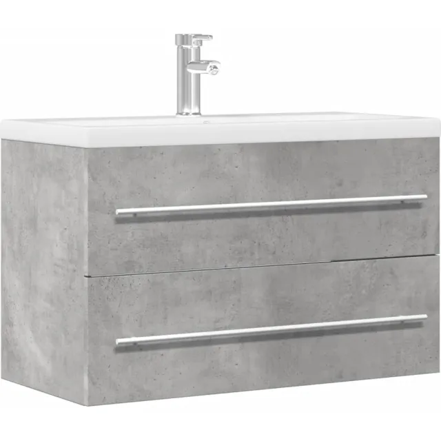 vidaXL Wastafelkast 80x38,5x48 cm bewerkt hout betongrijs