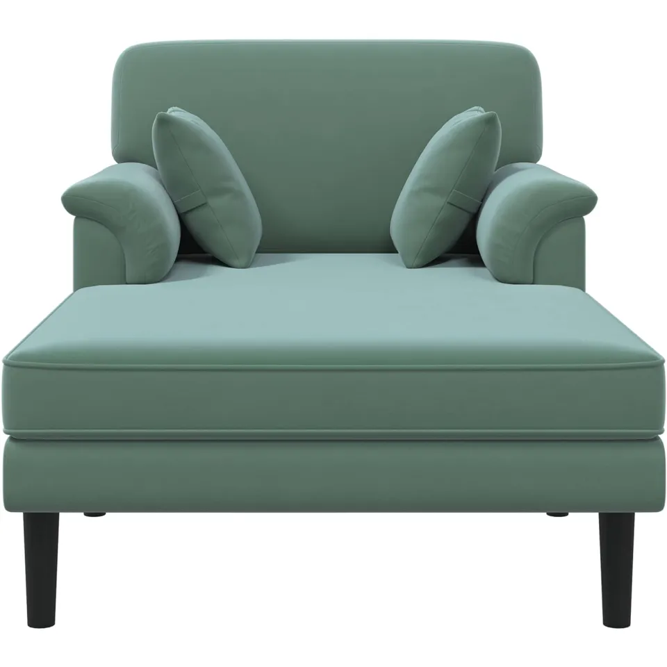 vidaXL Chaise longue Zeegroen fluweel sea foam, foto 3