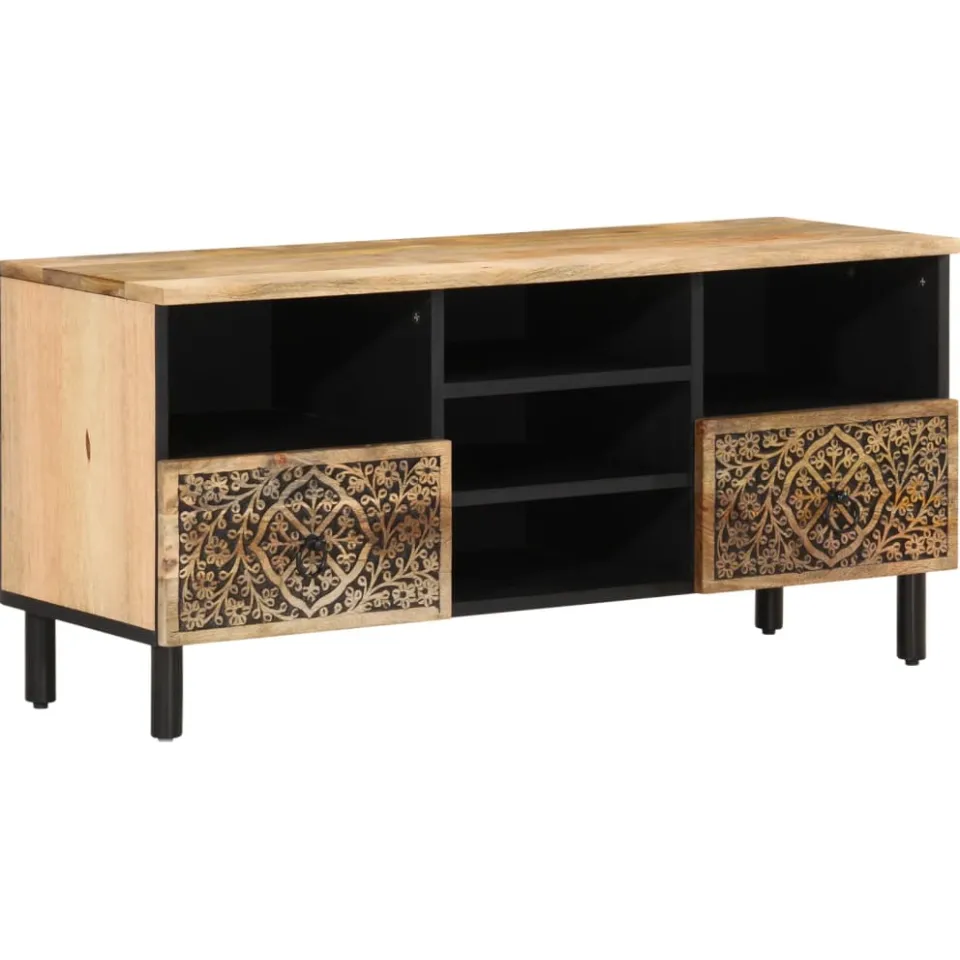 vidaXL Tv-meubel 100x33x46 cm massief mangohout Bruin