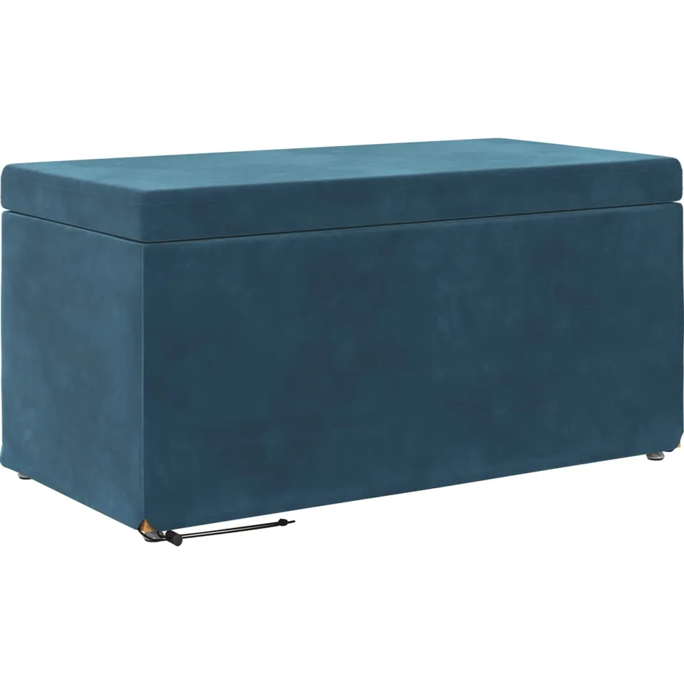 vidaXL Kruk Blauw 81 x 41 x 40 cm Velvet en Gefabriceerd Hout