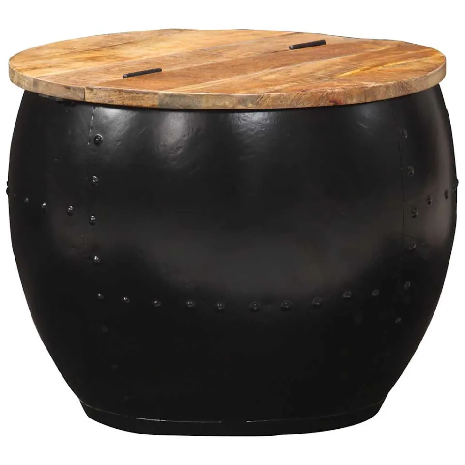 vidaXL Salontafel rond 53x43 cm massief mangohout bruin, foto 3