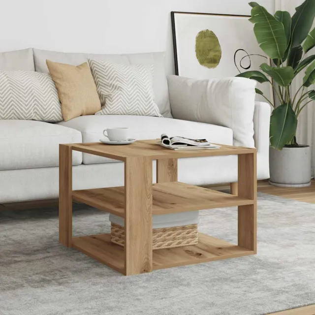 vidaXL Salontafel 58x58x40 cm bewerkt hout artisanaal eikenkleurig, foto 2