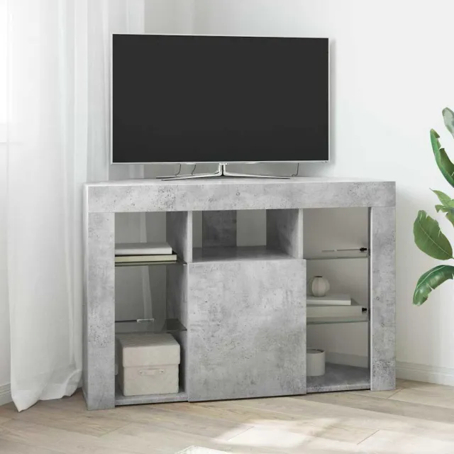 vidaXL Hoek LED TV Kast 100x40x68cm Beton Grijs Bewerkt hout, foto 2