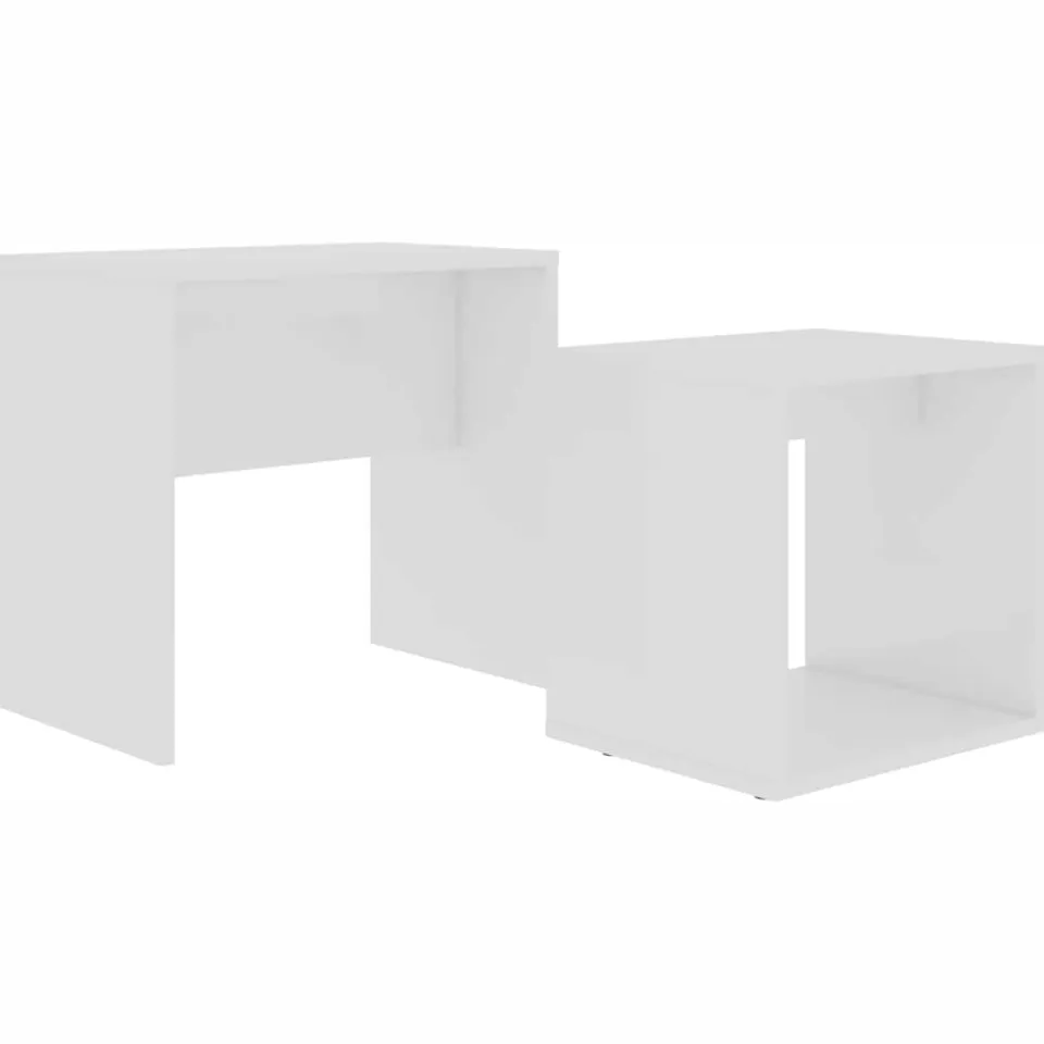 vidaXL Salontafelset 48x30x45 cm bewerkt hout wit, foto 4