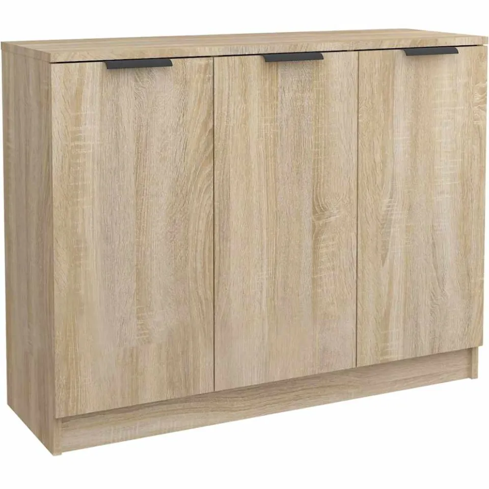 vidaXL Dressoir 90,5x30x70 cm bewerkt hout sonoma eikenkleurig Bruin