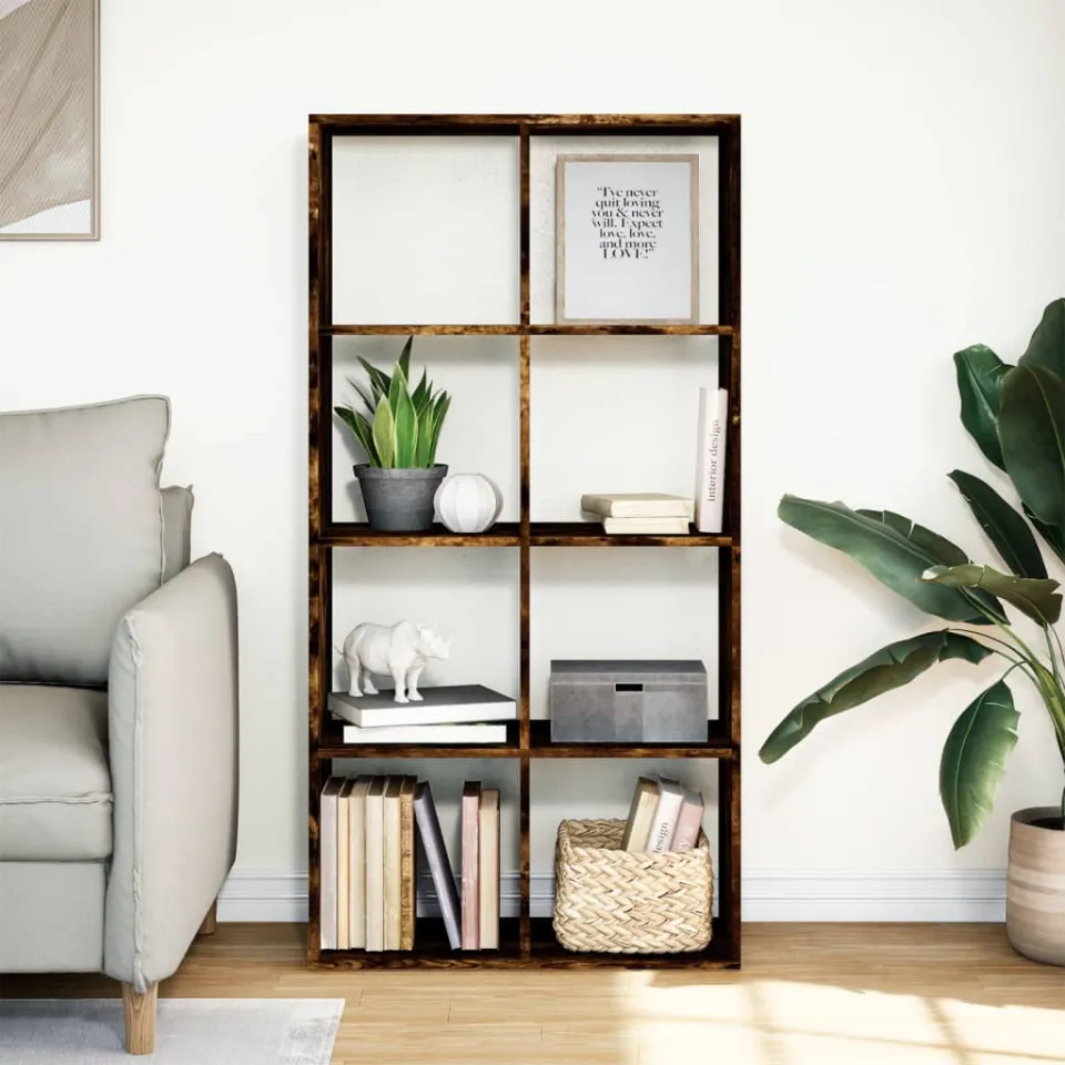 vidaXL Kamerscherm / boekenkast 69,5x29x137,5 cm hout gerookt eiken, foto 2