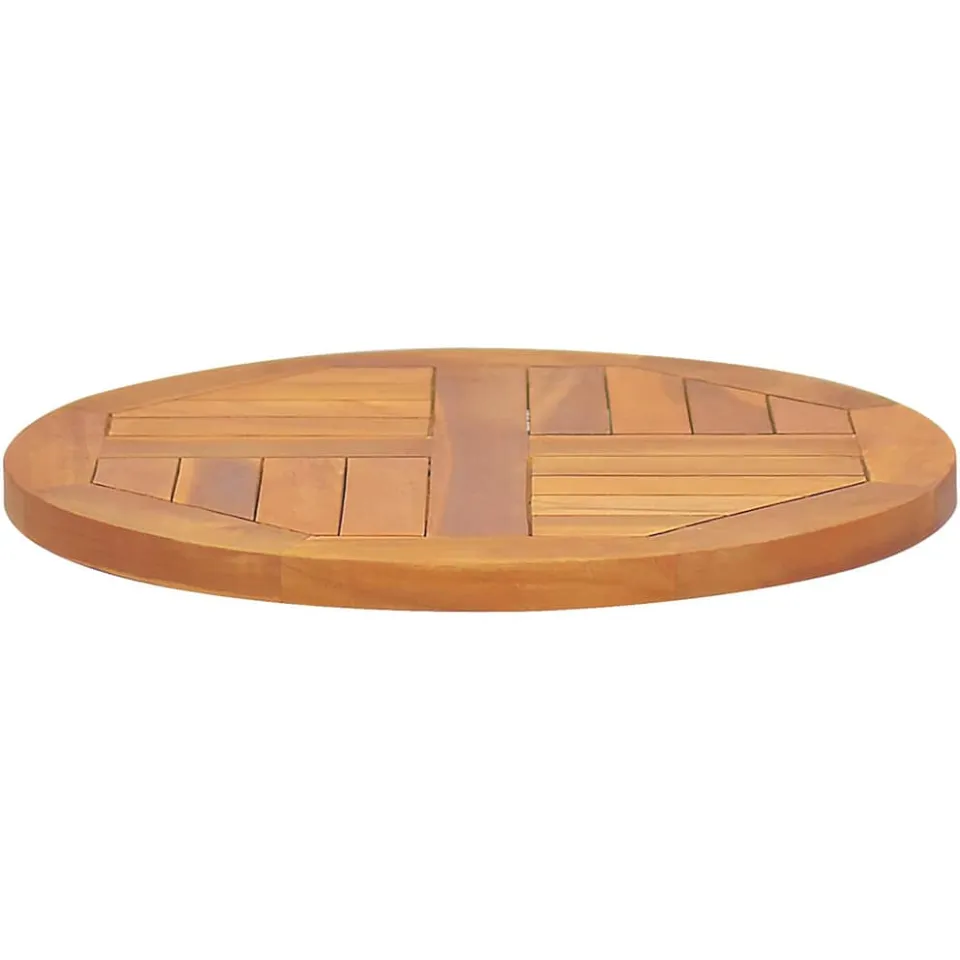 vidaXL Tafelblad rond 2,5 cm 50 cm massief teakhout bruin