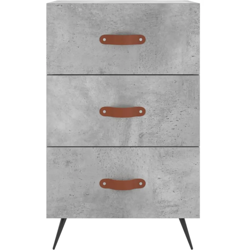 vidaXL Nachtkastje 40x40x66 cm bewerkt hout betongrijs grijs, foto 4