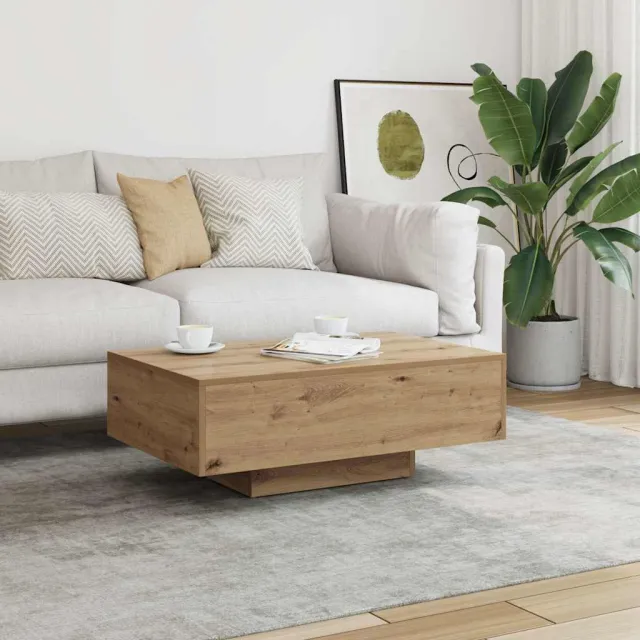 vidaXL Salontafel 85x55x31 cm bewerkt hout artisanaal eikenkleurig, foto 2
