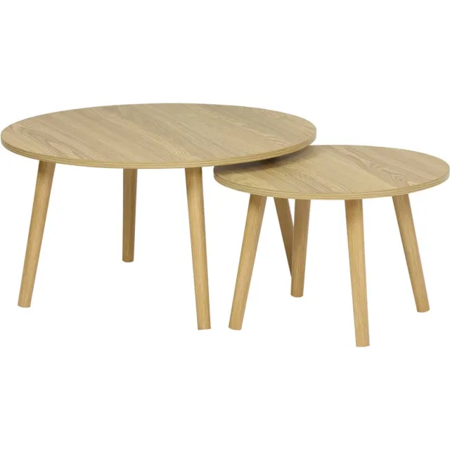 sweeek 2 ronde salontafels, nepal, ø70 x h 38cm / ø50 x h34cm Essen effect