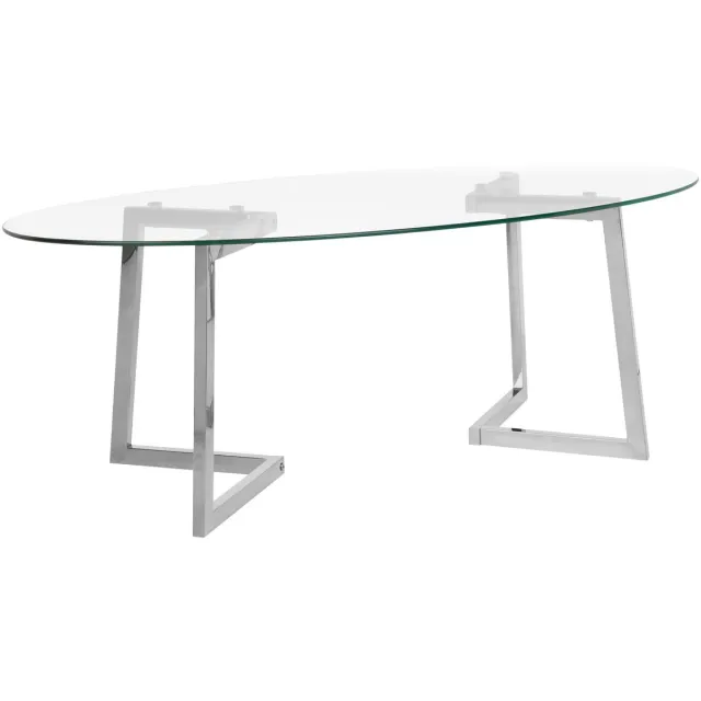 Beliani FRESNO - Salontafel - Zilver - Glas Transparant