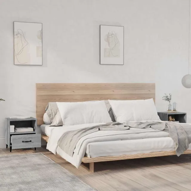 vidaXL Nachtkastjes 2 st bewerkt hout grijs sonoma eikenkleurig, foto 2