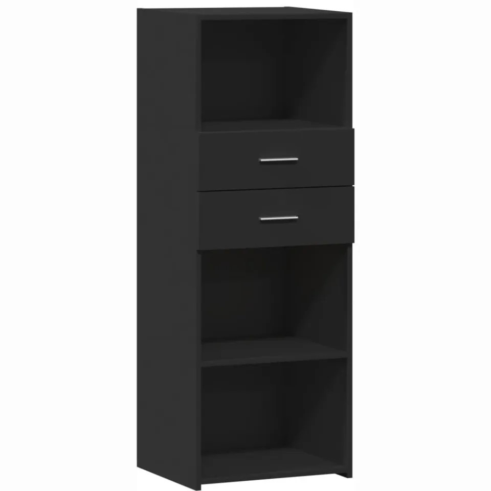 vidaXL Hoge kast 45x42,5x124 cm bewerkt hout zwart, foto 3