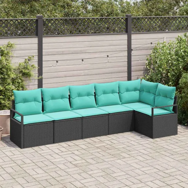 vidaXL Bankstel Zwart poly rattan, foto 2