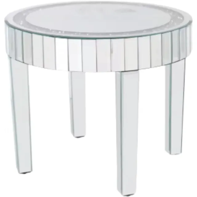 Bolt Edge Ronde salontafel Crystal -Woonkamer - Krista l- Bijzettafel - Side table Zilver