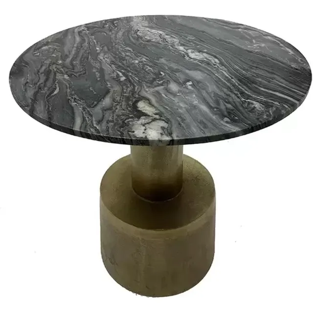 Moods salontafel rond marmer antique goud alu 60x60x58cm goud,zwart