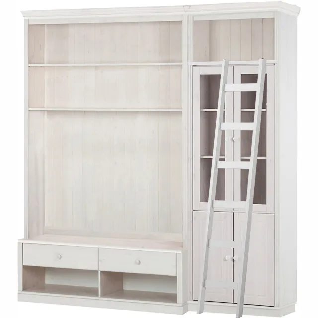 Notio Living Anita-Wandmeubel - Tv-lowboard & Ladder - Wit