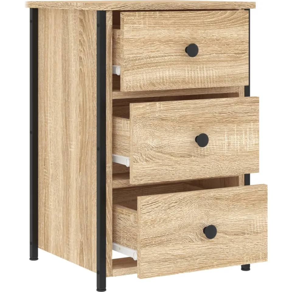 vidaXL Nachtkastje 40x36x60 cm bewerkt hout sonoma eikenkleurig, foto 4