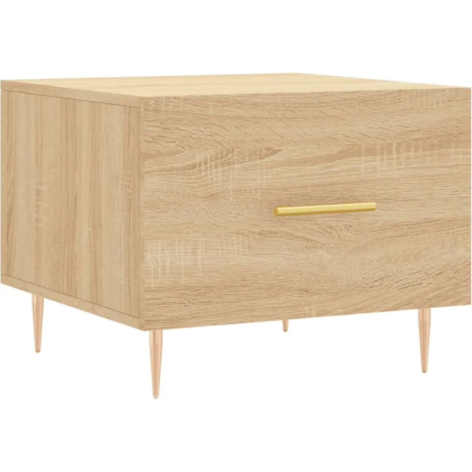 vidaXL Salontafel 50x50x35 cm bewerkt hout sonoma eikenkleurig, foto 3