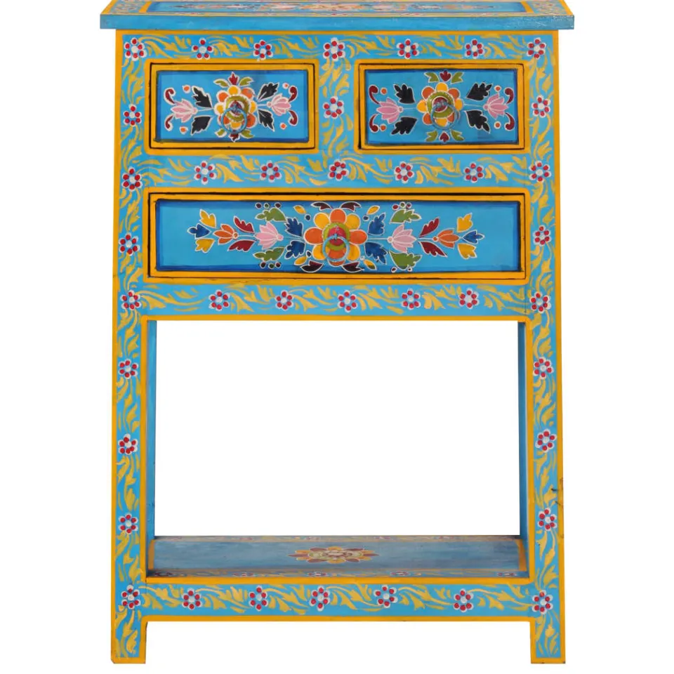 vidaXL Dressoir 55x30x76 cm massief mangohout turquoise, foto 3