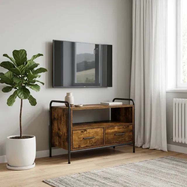 vidaXL Tv-meubel 67,5 x 33 x 50 cm Gerookt eiken Bewerkt hout, foto 2