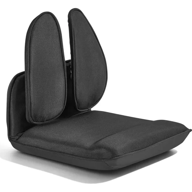 Vevor Vloerstoel, 5-Standen Verstelbaar, Vloerfauteuil met Ergonomische Rugleuning, Metalen Frame, Schuim- en Linnen Bekleding, Multifunctionele Relaxstoel om te Lezen en te Ontspannen, Zwart