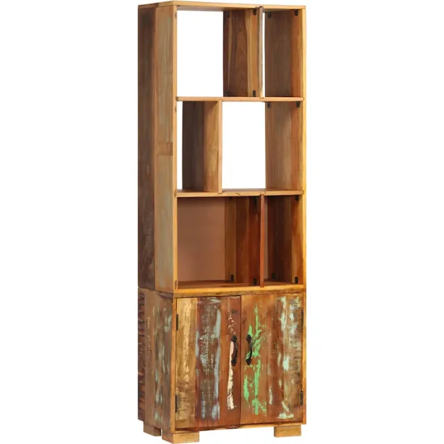 vidaXL Boekenkast 60x35x180 cm massief gerecycled hout Meerkleurig