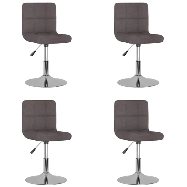 vidaXL Eetkamerstoelen 4 st draaibaar stof taupe