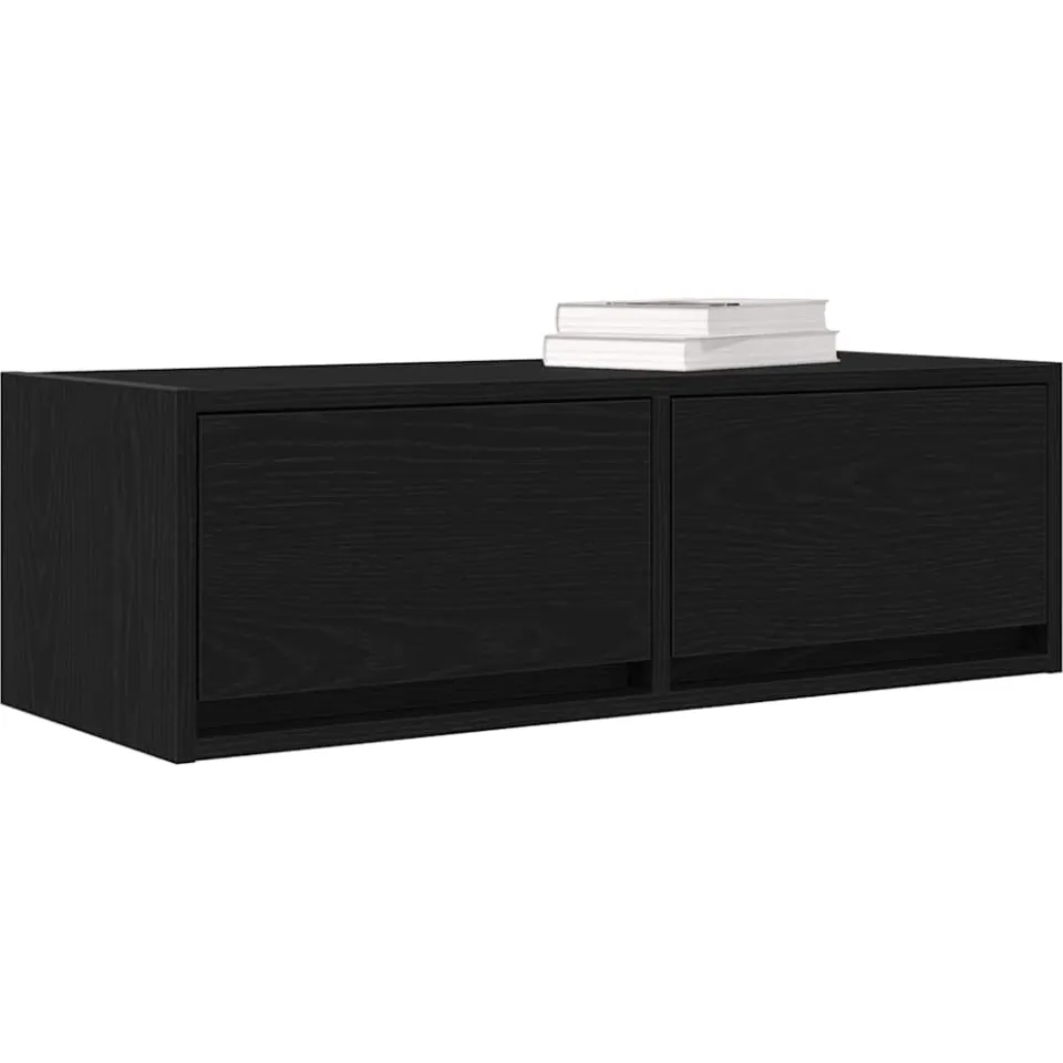 vidaXL Tv-kasten 2 st 80x31x25,5 cm spaanplaat zwart eikenkleurig